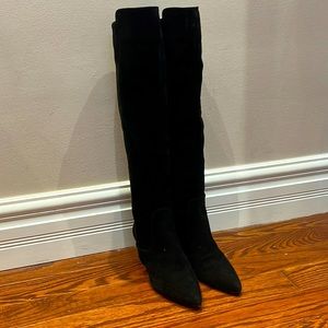 Suede knee high boots